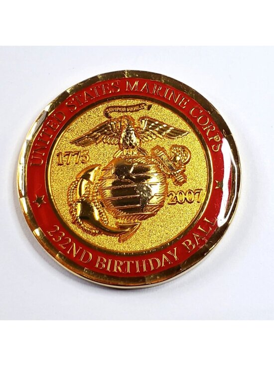 United States Marine Corps Other - USMC 232nd Birthday Ball Challenge Coin 2nd Battalion 10th Marines 2007 EGA
